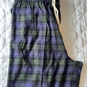 Old Navy Green and Blue Plaid Pajama Pants Relaxed Fit